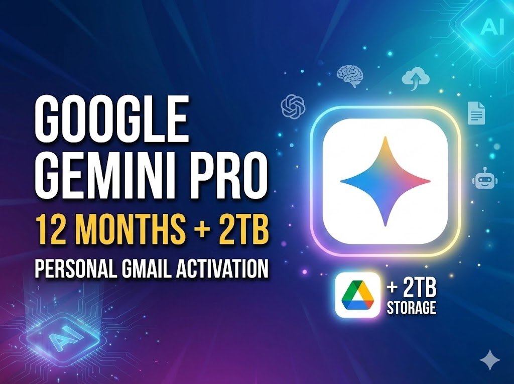 Google Gemini Pro – 12 Months + 2TB Drive Storage (Personal Email Activation)